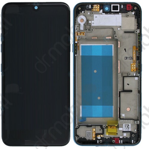 Kijelző érintőpanel LCD LG Q60 (LMX525) fekete, kék előlap kerttel ACQ91472532
